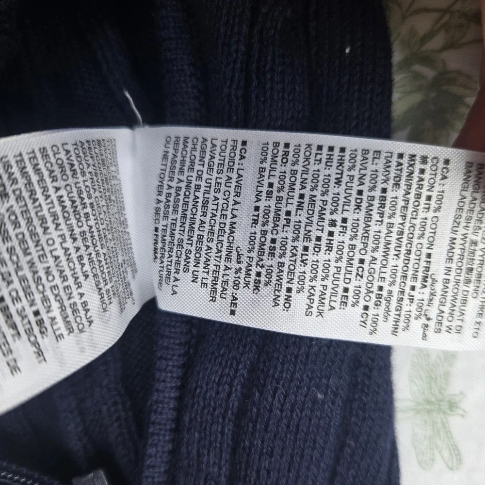Gap Baby Cable Knit Zip‎ One Piece Outfit-set Navy Blue Coverall Size 3-6 M